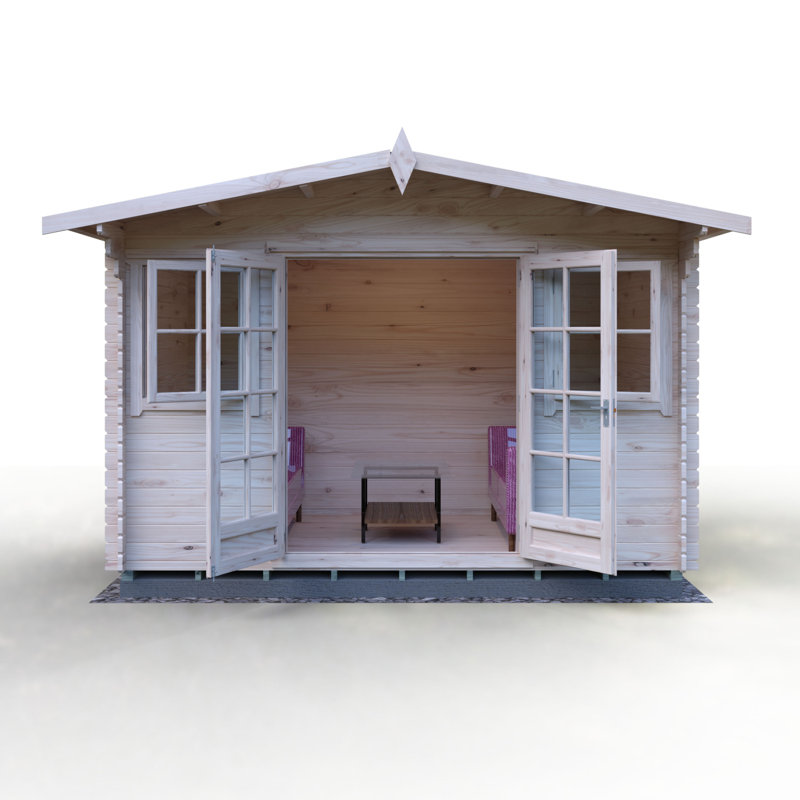 Clipstone 12 ft x 8 ft 28mm Log Cabin Installed Including Base