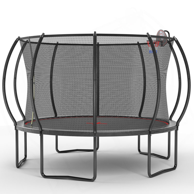 12FT Trampoline Pumpkin- Black Red