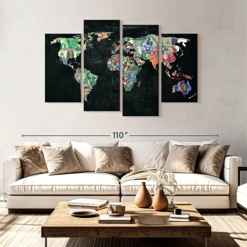 Carte du monde Keiri, H 54 po x l 84 po
