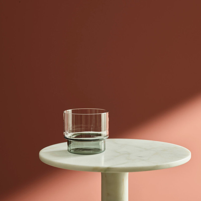 Short Glass (Set of 2), Clear/Gray