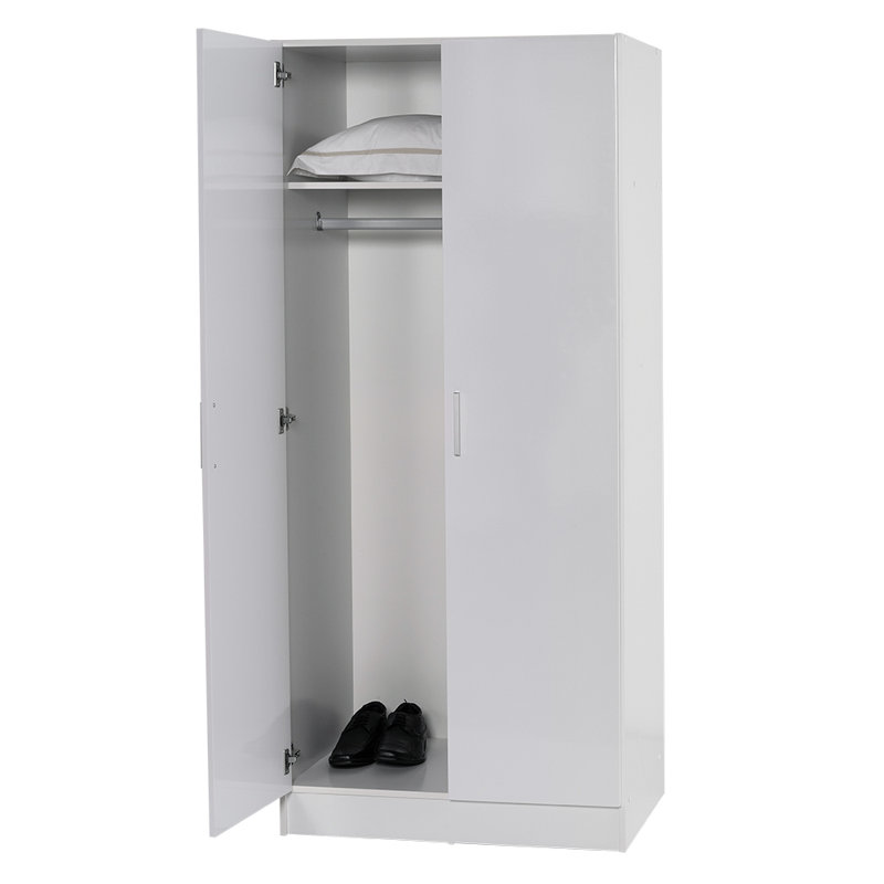 Armoire de rangement garde-robe, 2 portes, Blanc