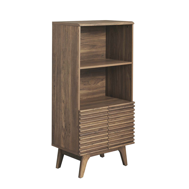 Walnut Mid-Century Modern Display Cabinet Bookshelf