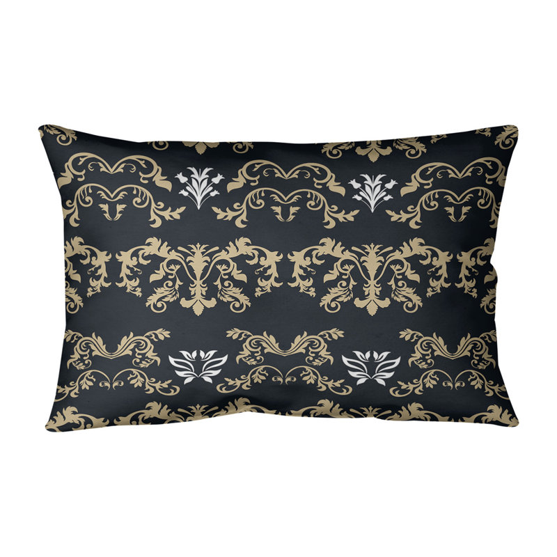 Housse de coussin Football Baroque, Croisé en coton, Doré antique / noir / blanc