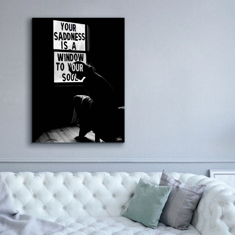 «Sad Soul» par Loui Jover, art mural sur toile, H 54 po x l 40 po x P 1,5 po