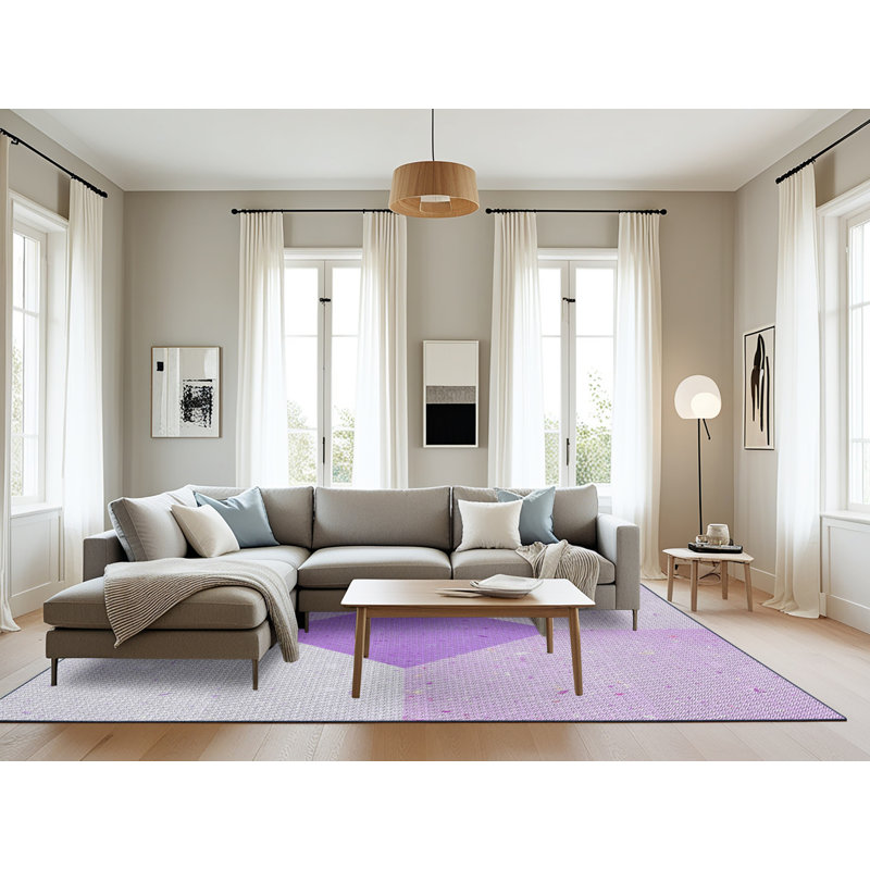 Tapis mauve à métier motorisée, Rectangle 8 pi x 10 pi