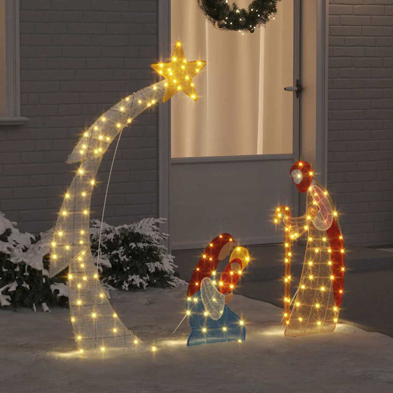  Nativity Scene Warm White 149 X32 X 127.5 Cm Polyester