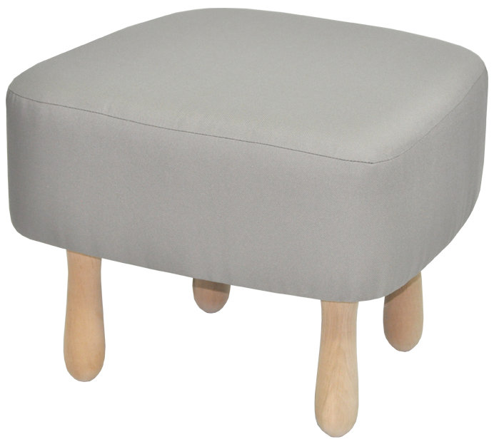 Wzór 50cm Wide Square Footstool Ottoman, Grey