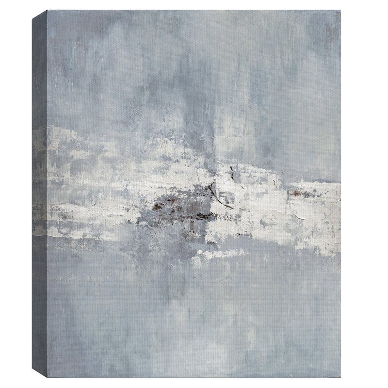 « misty blue trouble ii », reproduction de peinture à l’acrylique sur toile tendue, H 28 po x l 22 po x P 1,5 po