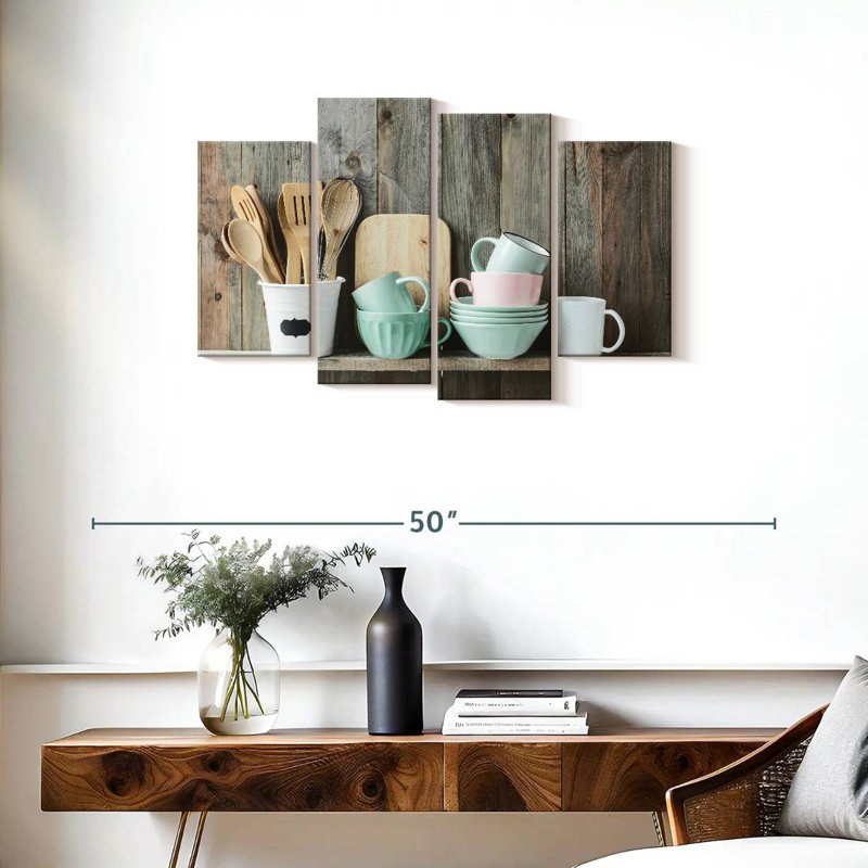 Kitchen Wall Art Multi Piece Canvas Print, H 22 po x l 36 po x P 1 po