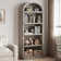Bookcase Arched Bookshelf 71.65In Tall Bookcase Farmhouse Display Storage Rack