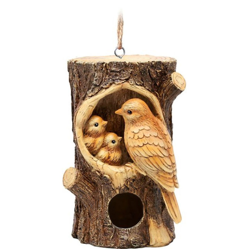 Tronc d'arbre avec oiseaux chanteurs
