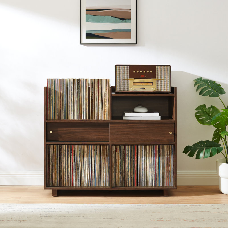 Dylan Record Player Cabinet With Vinyl And Cd Storage
