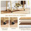 HOMCOM Bamboo Clothes Rail Rack with 2 Storage Shelves, Natural Wood Effect