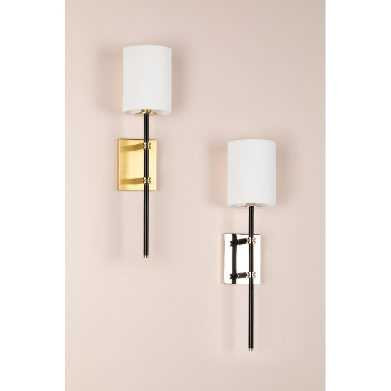 Denise 1 Light Wall Sconce, Polished Nickel/Black