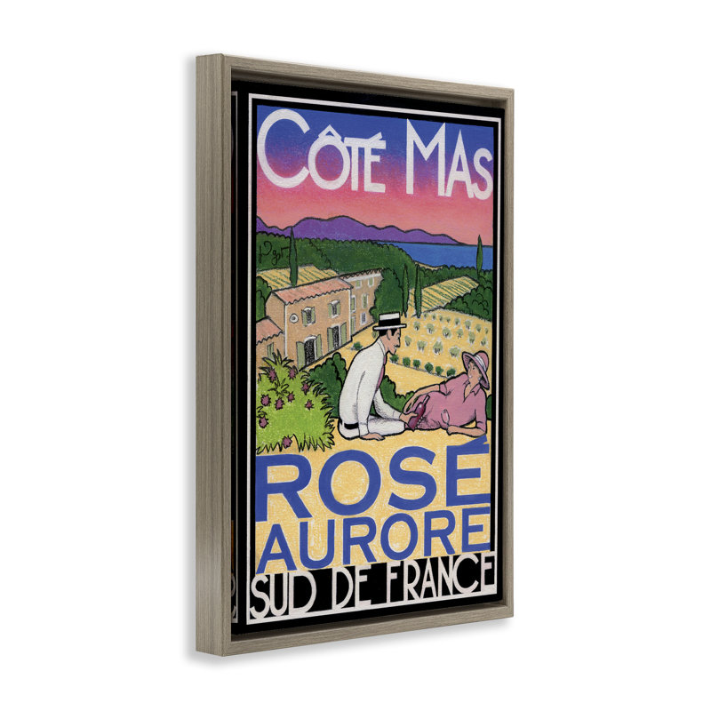 Art mural sur toile flottant antique avec vin rouge, design par Jean-Pierre Got, H 31 po x l 21 po