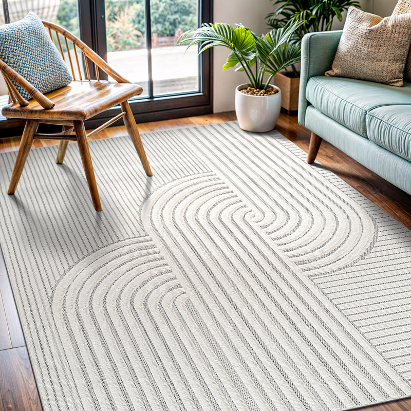 Modern High-Low Indoor Area Rug, Rectangle 6' x 9'