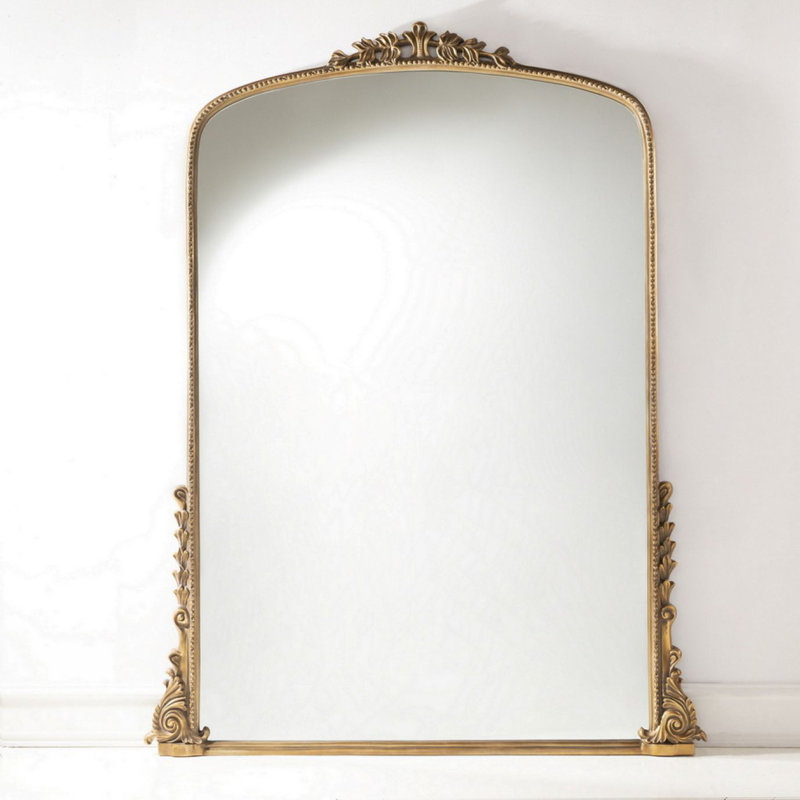 Miroir de plancher Arch, 83,5 po x 65 po, Or antique