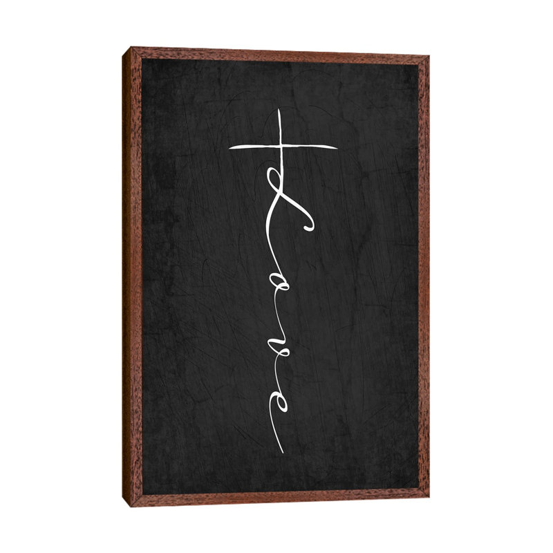 Love Cross by Kimberly Allen - Print on Canvas, Classic Brown Wood Framed, 66.04cm H x 45.72cm W x 3.81cm D