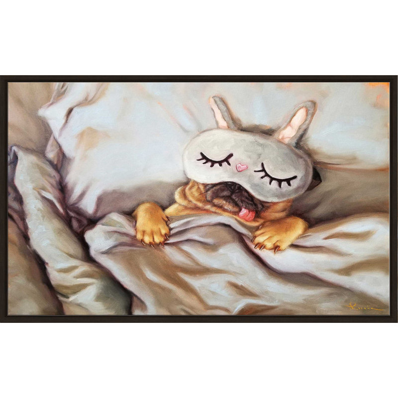 La Belle au bois dormant par - Peinture, H 21,5 po x l 33,5 po x P 2 po, Cadre flottant espresso