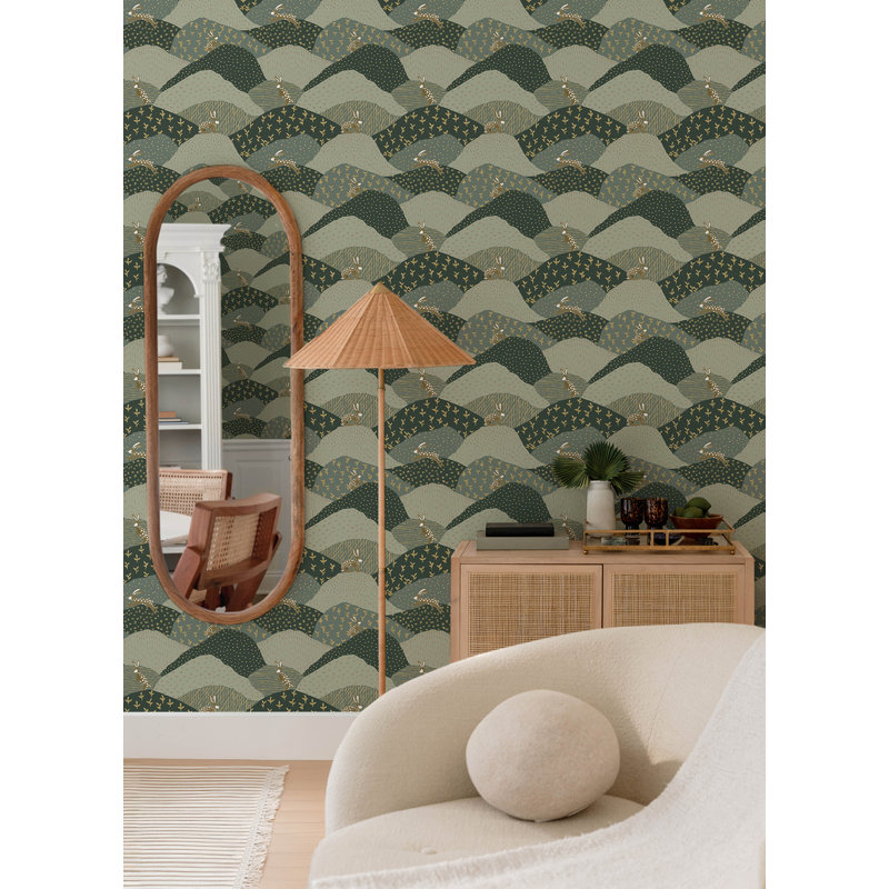 Peter Black Rabbit Fields Wallpaper, Green