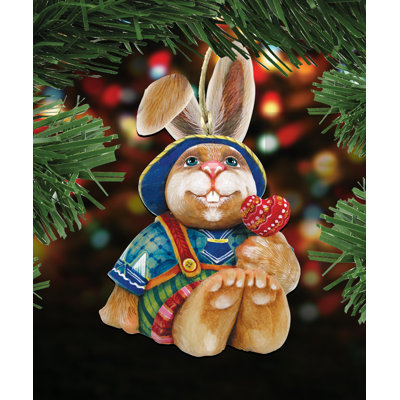Ornement en bois en forme de lapin suspendue baby