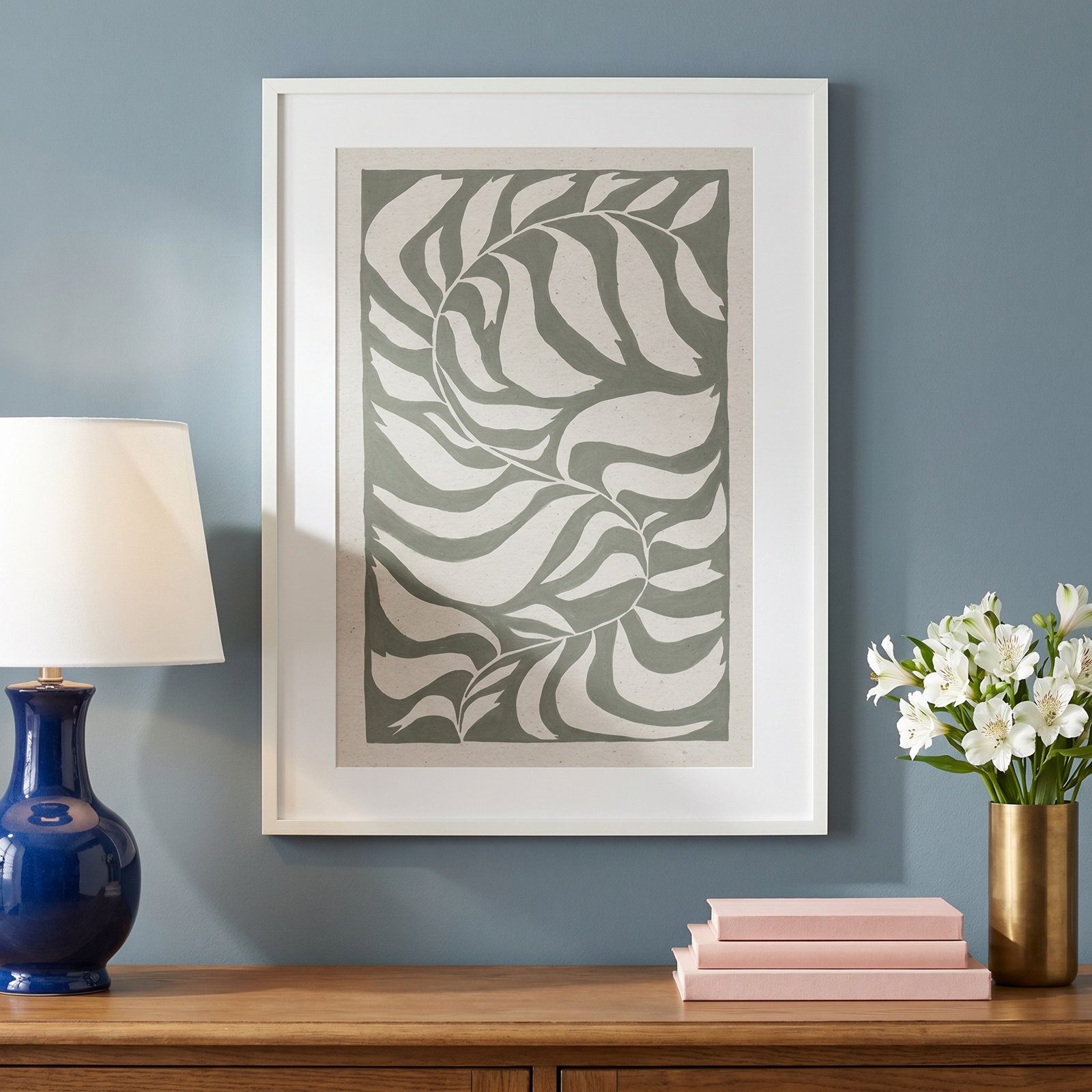 Winding Vine Print by Moira Hershey, White, 25" H x 19" W x 2" D