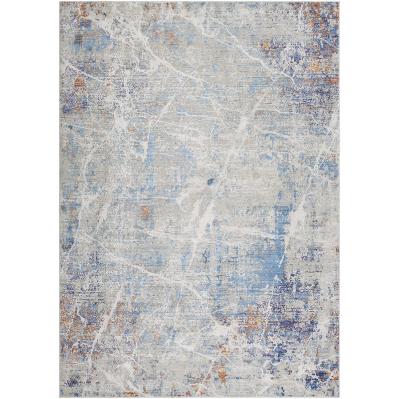 Jacksonport Viscose Abstract Indoor Rug, Rectangle 6'7" x 9'6"
