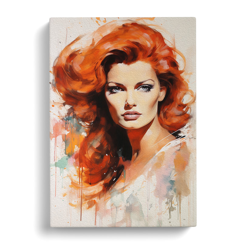 Red Headed Woman Gestural No.2 - Print, 50cm H x 35cm W x 3cm D