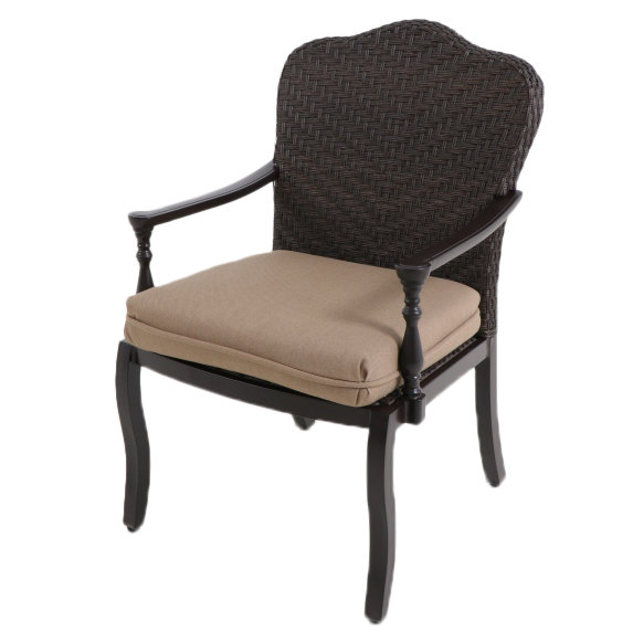 Chaise de patio avec coussin Bungalow, Brun