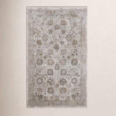 Ivory Traditional Floral Botanical Rug