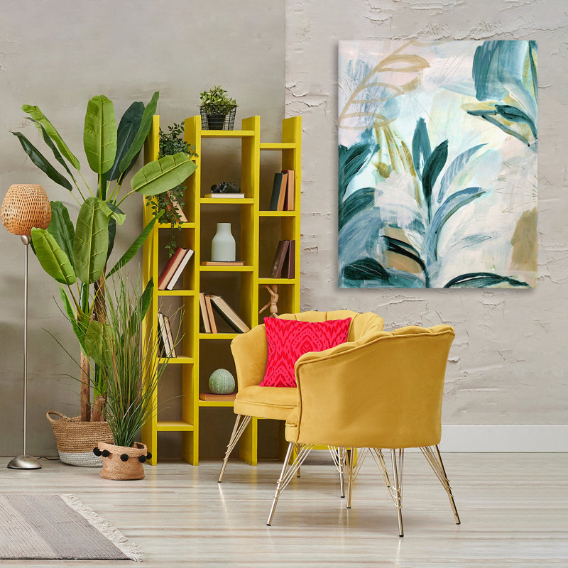 Toile de plantes rétro vintage d'Hawaï, design par Gemma Bardot, H 48 po x l 36 po