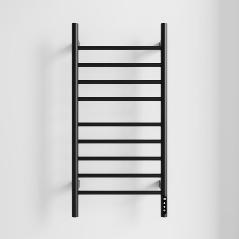 Wall Mounted Bathroom Heated Towel Rack With Timer And Smart Temperature Control 9 Bars Towel Warmer Stainless Steel Electric Heated Towel Drying Rack With Overheat Protection