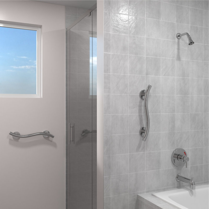 WAVE 18 in. x 1.25 in. Grab Bar, ADA Compliant for Bath and Shower Safety (500 lb. Capacity) in Polished Chrome, 18