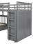 6 Drawers Twin Over Twin Over Full L-shaped Bunk Bed With Stairs, Desk And Armoire-792631496