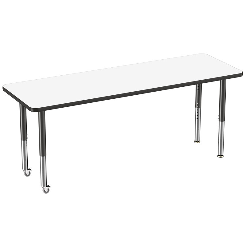 Table d'activités rectangulaire, 24 po x 72 po, Super, Tableau blanc / noir