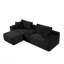 Canapé modulaire modulaire, canapé en nuage de velours côtelé à siège profond avec porte-gobelets, ports USB et boîte de rangement, canapé-lit, canapé sans dossier avec repose-pieds mobile pour le salon, aucun assemblage requis, noir-716215799