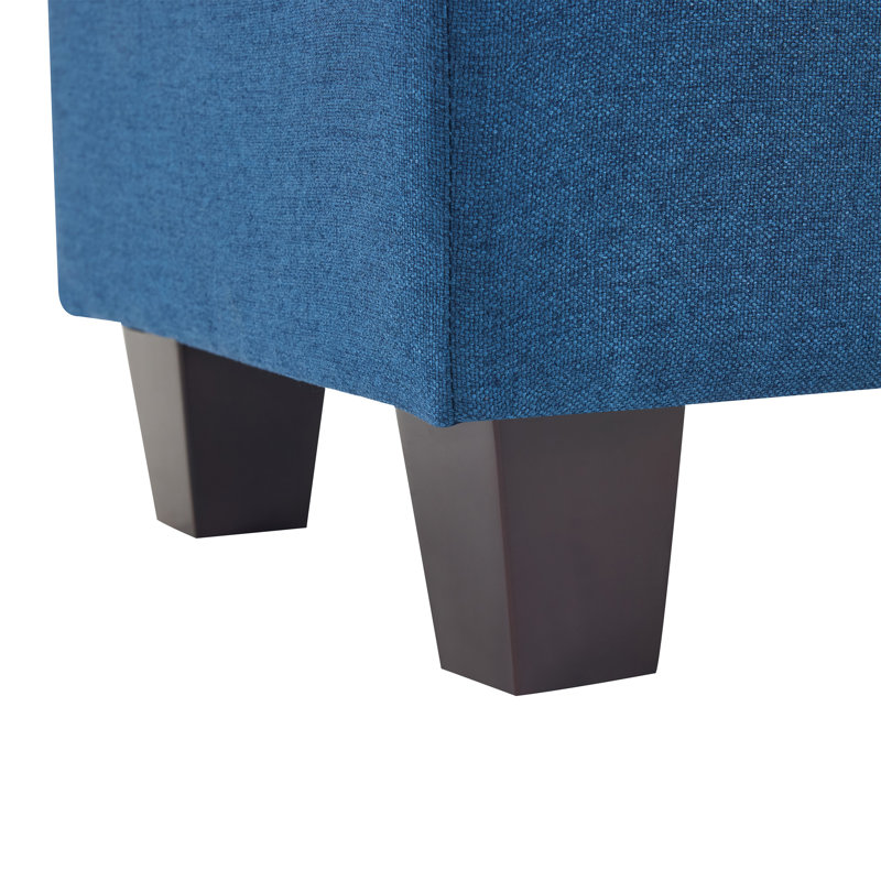 Upholstered Ottoman, Navy Blue, Navy Blue