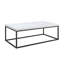Repose-pieds de table basse en marbre de 40 pouces pour le salon, style industriel moderne Mid-Century, plateau très épais, bois et métal (marbre blanc)