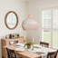 Luminaire suspendu minimaliste en rotin blanc pour cuisine Isla