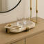 Plateau décoratif élégant en quartz avec base en métal Nissim-2101160791