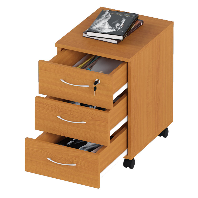 Araseli 40.2 cm W 3 -Drawer Filing Cabinet, Cherry
