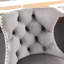 2 pièces en velours gris moderne, siège réglable en hauteur de 25 à 33 pouces, rembourré avec dossier pour pub et îlot de cuisine-361220009-361220011