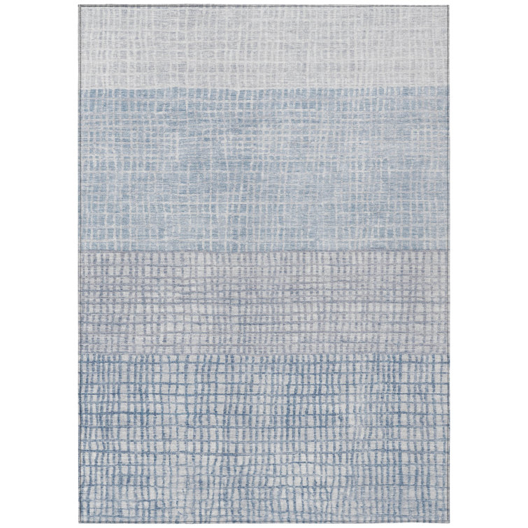 Machine Washable Indoor/Outdoor Xhevrie Sky Rug