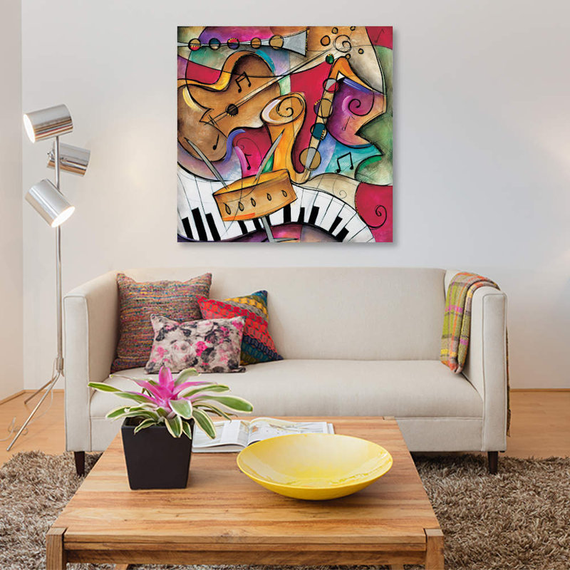«Jazz It Up II» par Eric Waugh, impression sur toile, H 48 po x l 48 po x P 1,5 po, Pas de tapis, Toile tendue