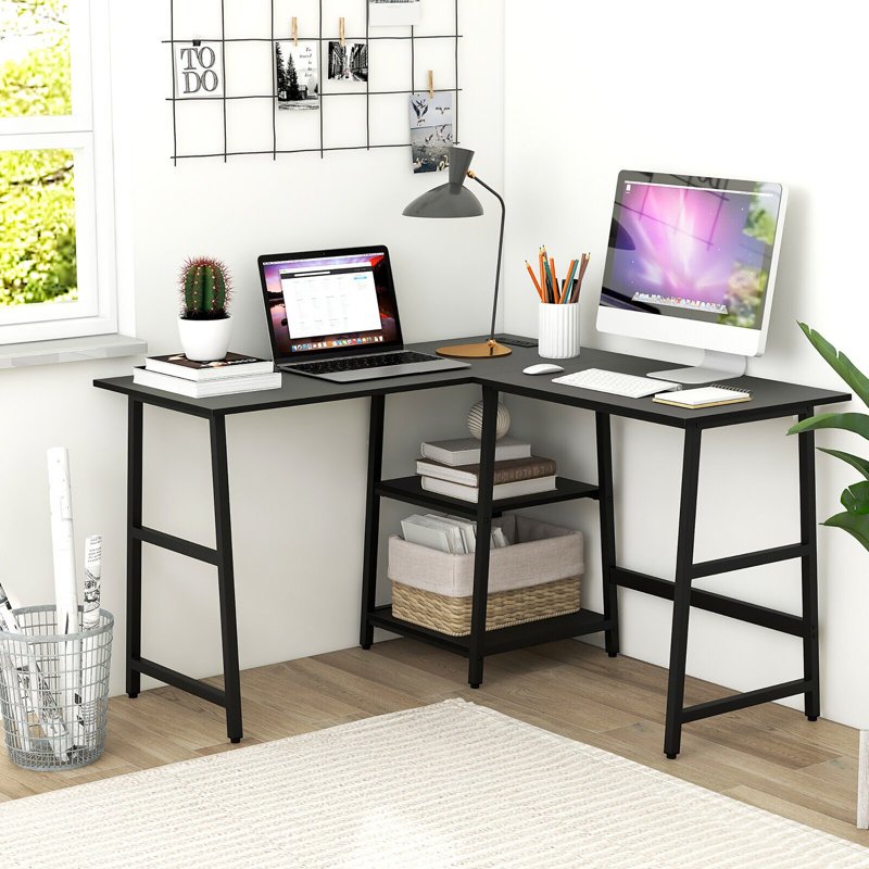 Bureau en L, Noir