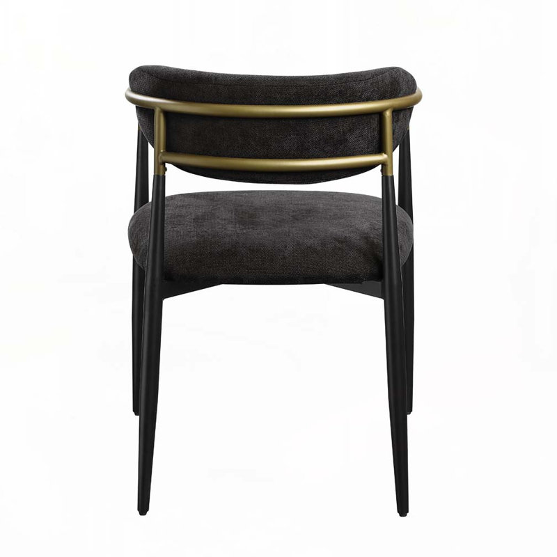 Ensemble de chaises de salle à manger en chenille rembourrées avec accoudoirs, 4 pieds