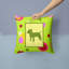 Coussin intérieur/extérieur vert bull terrier