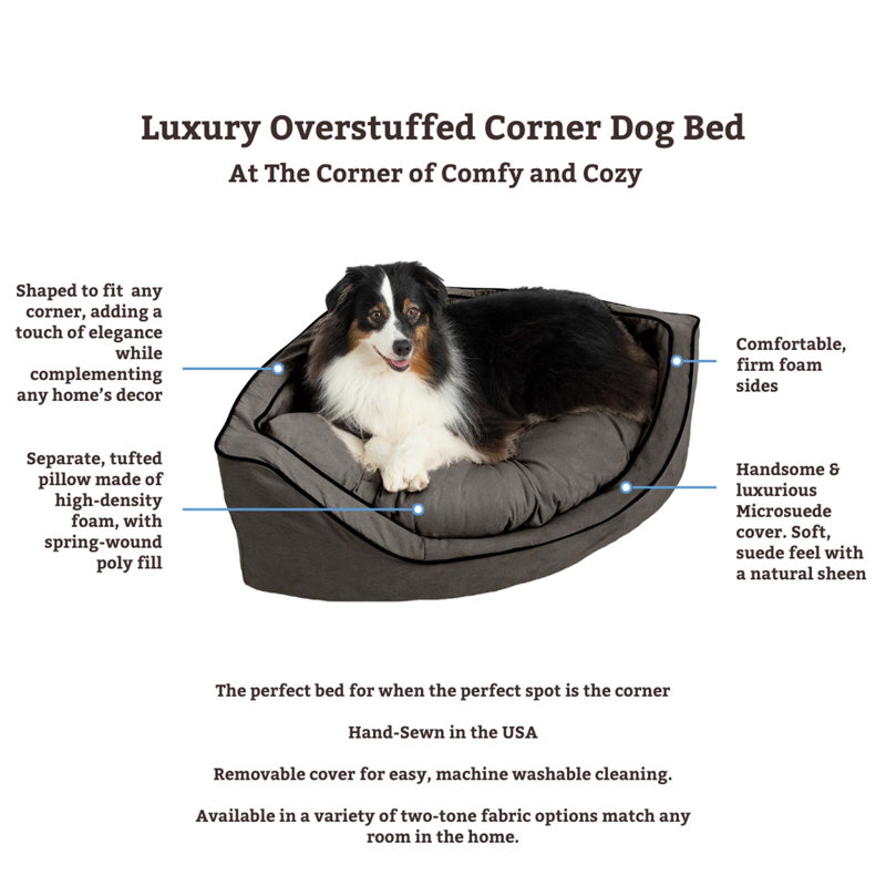 Lit pour chien Snoozer, Moyen (l 25 po x P 25 po x H 12 po), Anthracite
