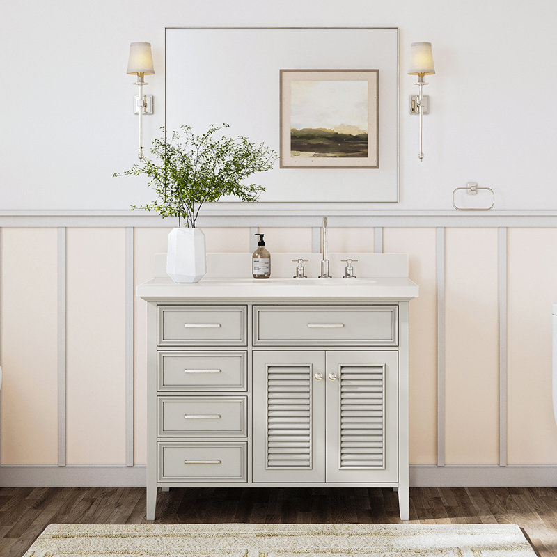 Ensemble de meuble-lavabo simple 43 po Blazier, gris
