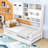 Wooden Daybed With Trundle, Cabinet and Shelf-576730200-576730203